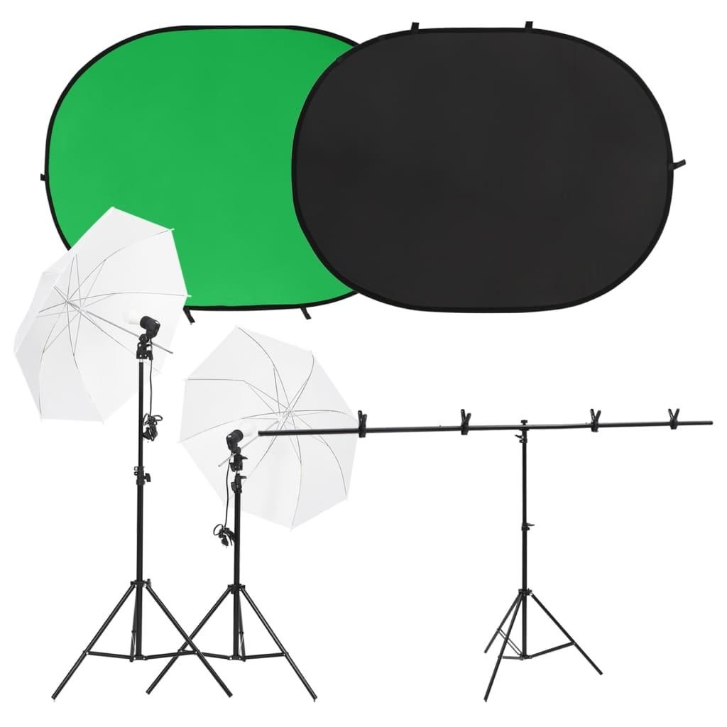 Fotostudiesæt med lampesæt og fotobaggrund