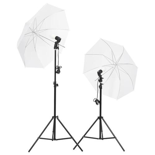 Fotostudiesæt med lampesæt og fotobaggrund