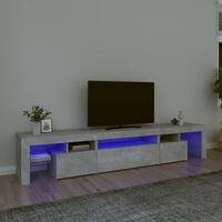 Sengebord med LED-lys 215x36,5x40 cm betongrå