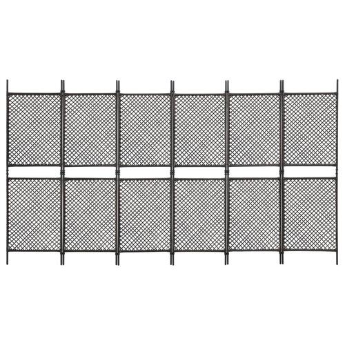 6-panels rumdeler 360x200 cm polyrattan brun