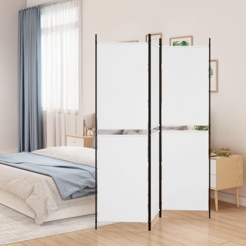 3-panels rumdeler i stof - 150 × 180 cm, hvid