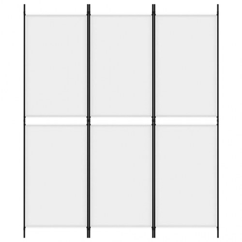 3-panels rumdeler i stof - 150 × 180 cm, hvid