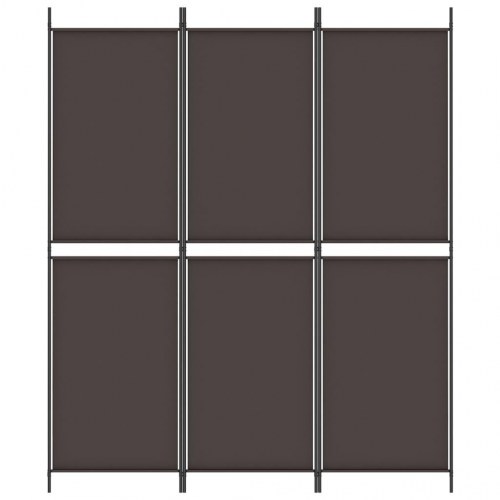 3-panels rumdeler i stof - 150 × 180 cm, brun