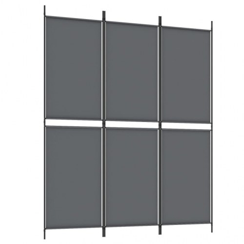 3-panels rumdeler i stof - 150 × 180 cm, antracitgrå