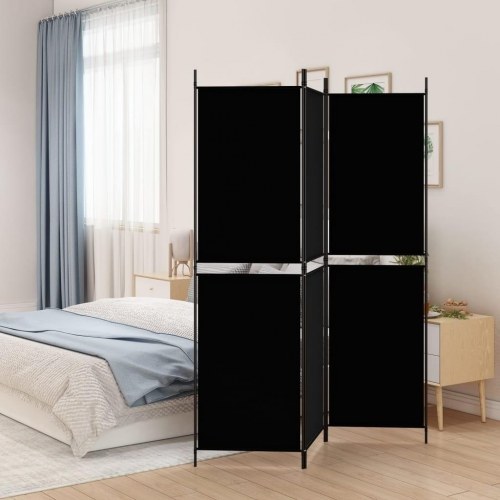 3-panels rumdeler i stof - 150 × 180 cm, sort
