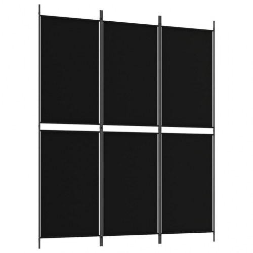3-panels rumdeler i stof - 150 × 180 cm, sort