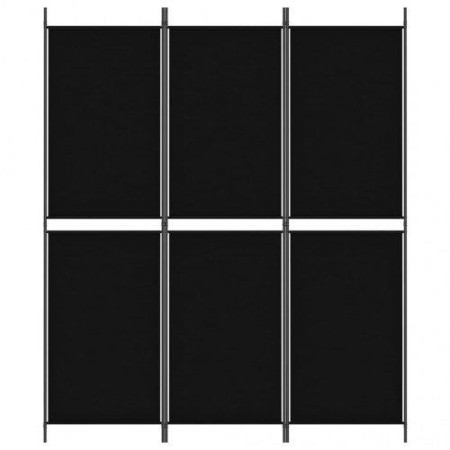 3-panels rumdeler i stof - 150 × 180 cm, sort