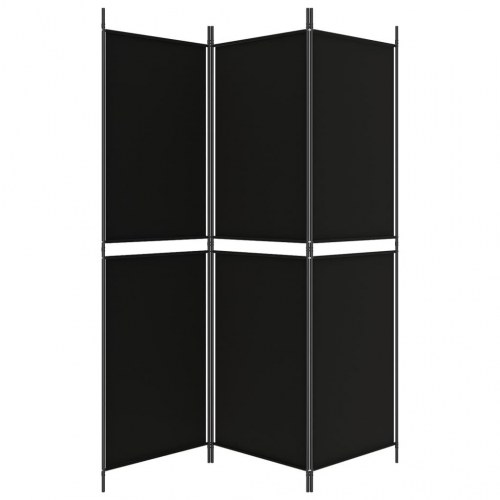 3-panels rumdeler i stof - 150 × 180 cm, sort