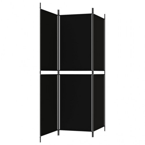 3-panels rumdeler i stof - 150 × 180 cm, sort