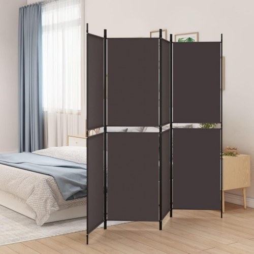 4-panels rumdeler i stof - 200 × 180 cm, brun