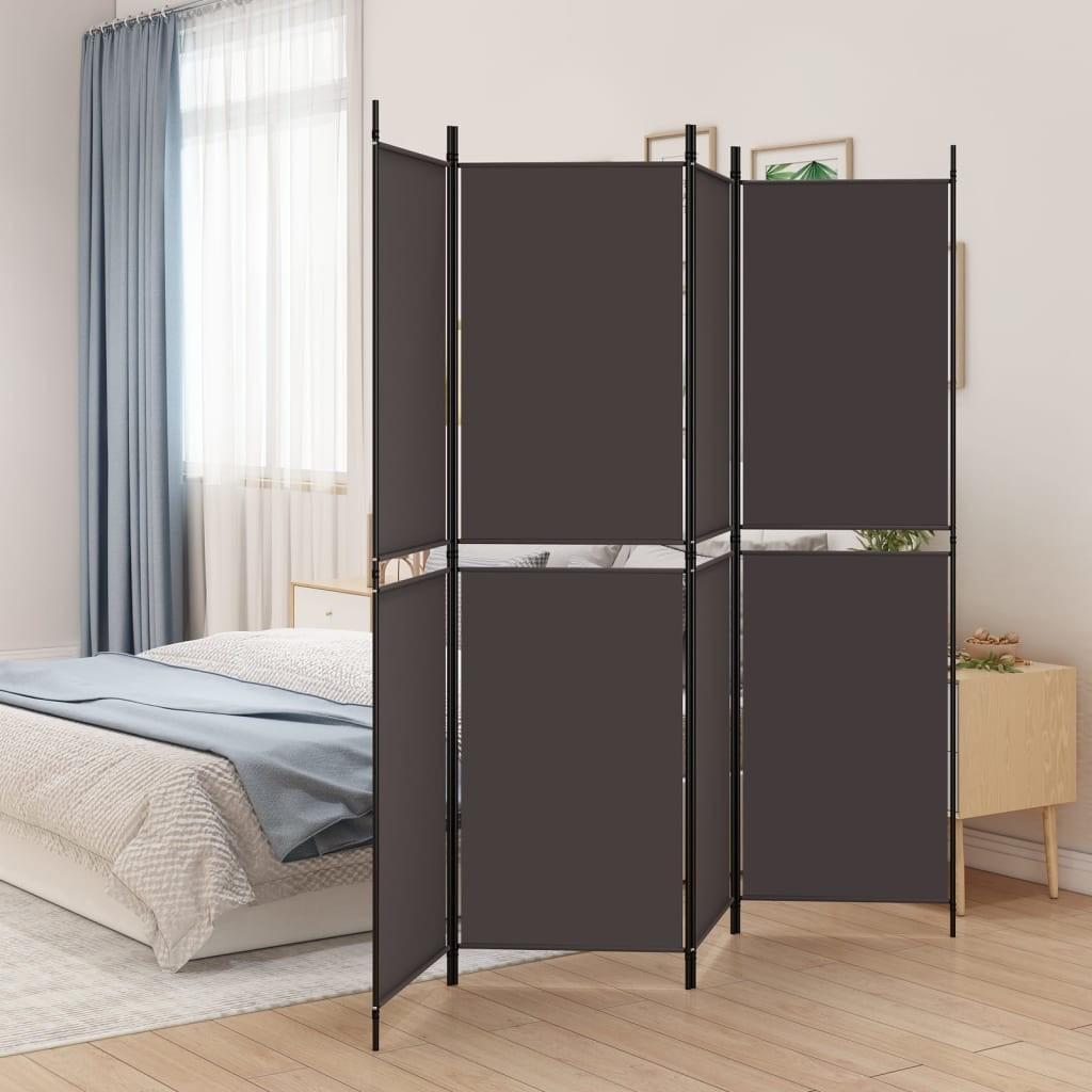 4-panels rumdeler 200x180 cm stof brun