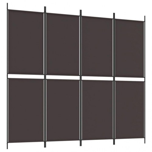 4-panels rumdeler i stof - 200 × 180 cm, brun
