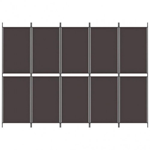 5-panels rumdeler i stof - 250 × 180 cm, brun