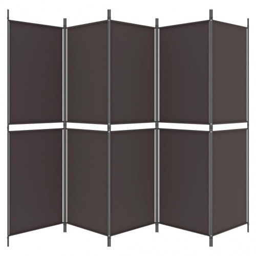 5-panels rumdeler i stof - 250 × 180 cm, brun