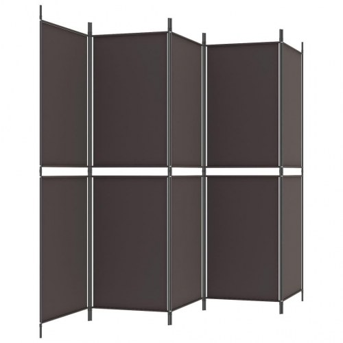 5-panels rumdeler i stof - 250 × 180 cm, brun