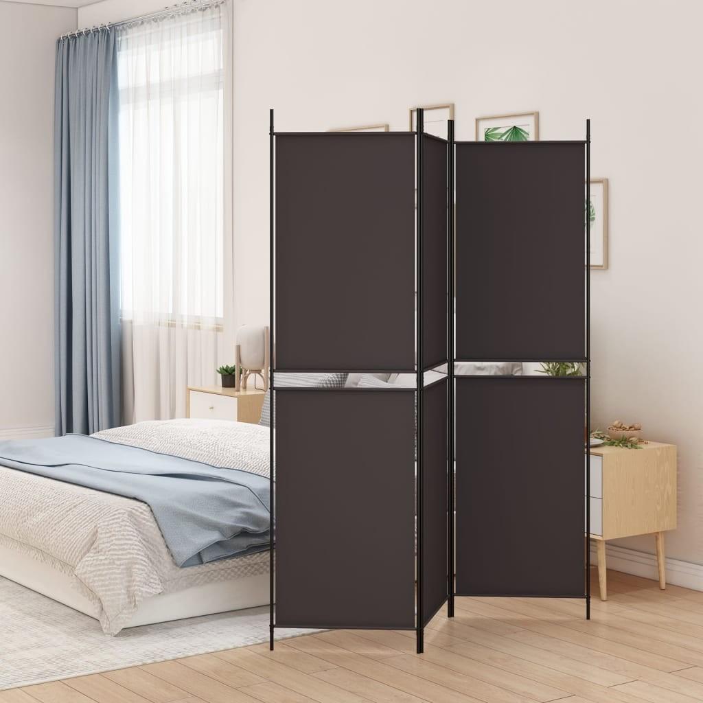 3-panels rumdeler 150x200 cm stof brun