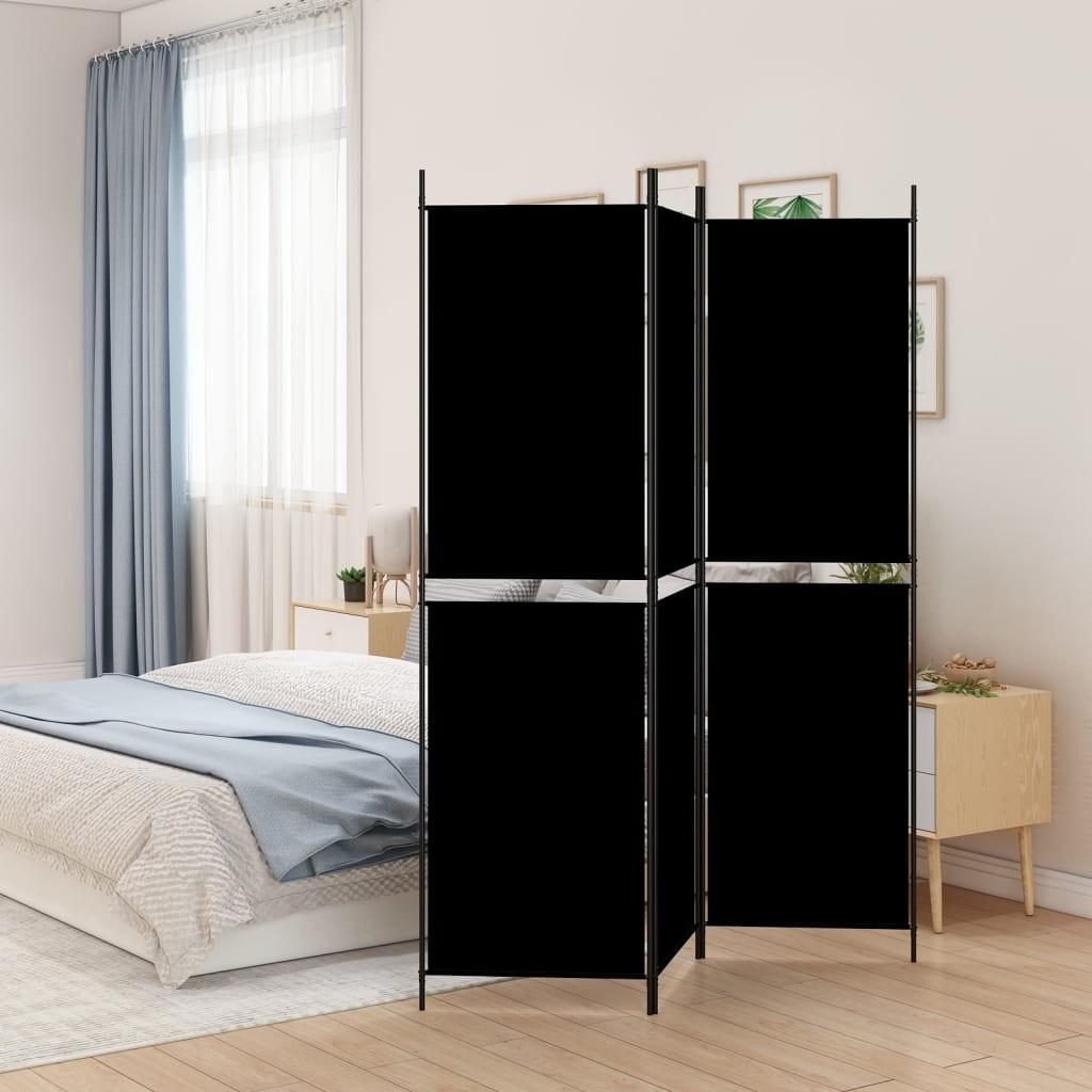 3-panels rumdeler 150x200 cm stof sort