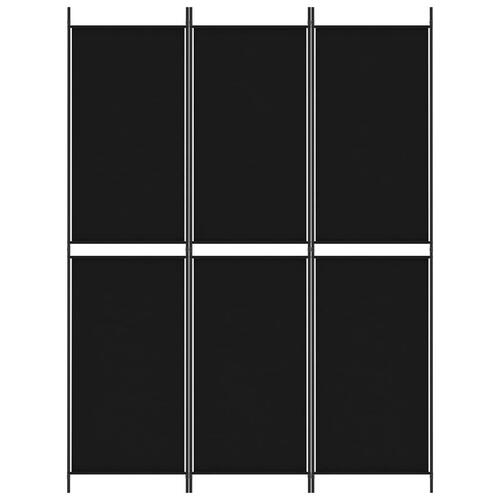 3-panels rumdeler 150x200 cm stof sort