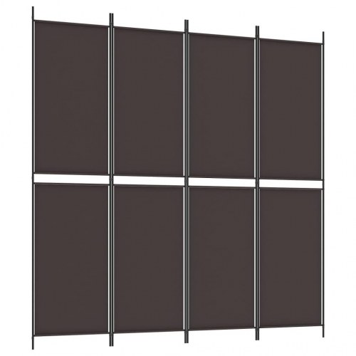 4-panels rumdeler i stof - 200 × 200 cm, brun