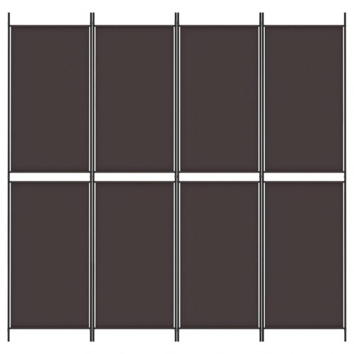 4-panels rumdeler i stof - 200 × 200 cm, brun