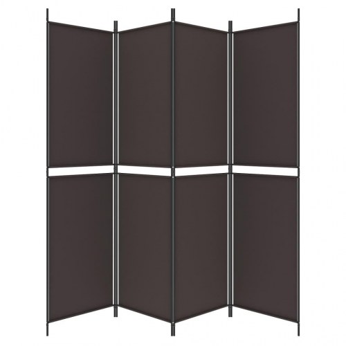 4-panels rumdeler i stof - 200 × 200 cm, brun