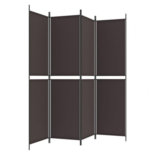 4-panels rumdeler i stof - 200 × 200 cm, brun