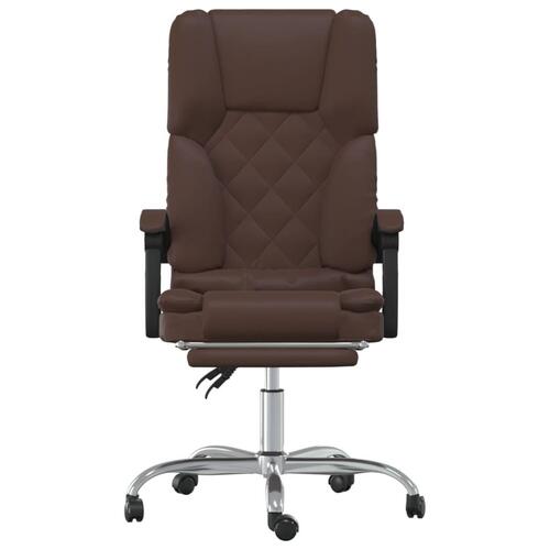 Kontorstol med massagefunktion kunstlæder brun