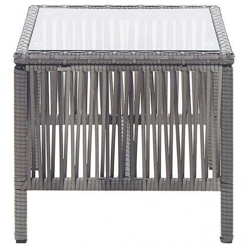 Haveloungesæt 4 dele med hynde polyrattan antracitgrå