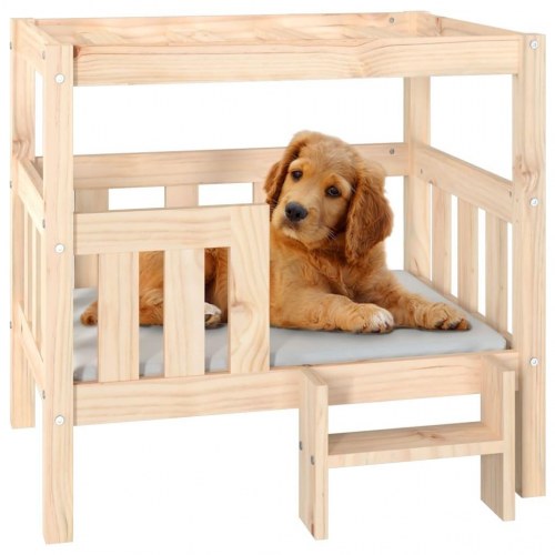 Hundeseng 75,5,x63,5x70 cm massivt fyrretræ