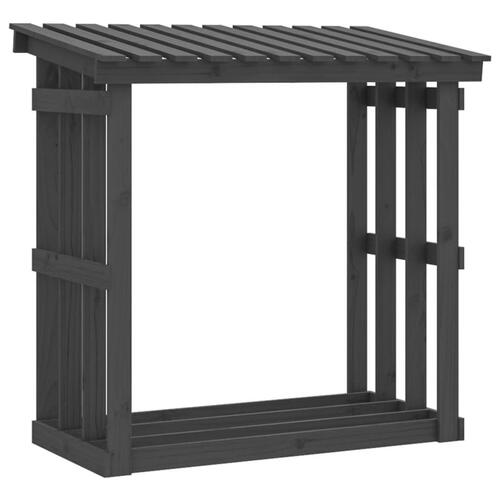 Brændestativ 108x64,5x109 cm massivt fyrretræ grå