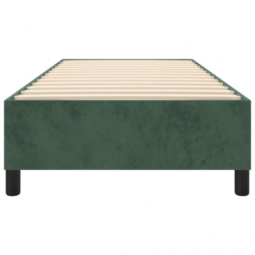 Sengeramme uden madras Mørkegrøn 90x190 cm Fløjl