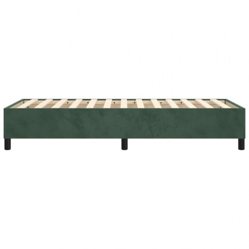 Sengeramme uden madras Mørkegrøn 90x190 cm Fløjl