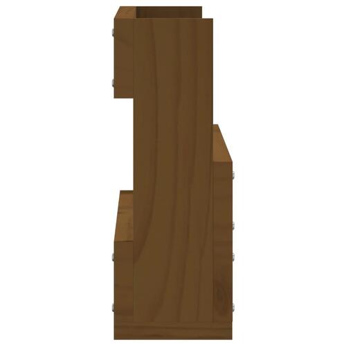 Skohylder til væg 2 stk. 59x9x23 cm massivt fyrretræ gyldenbrun