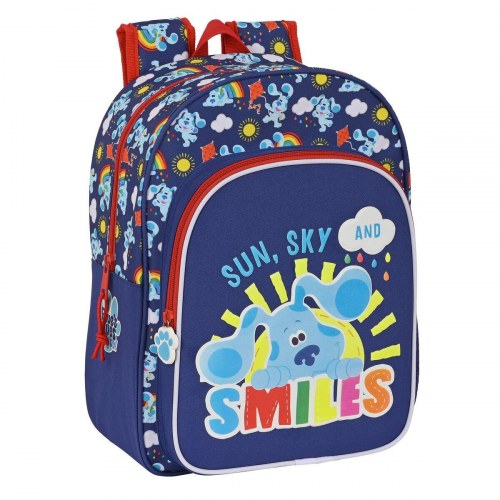Blue's Clues skoletaske - marineblå børnerygsæk 26 × 34 × 11 cm