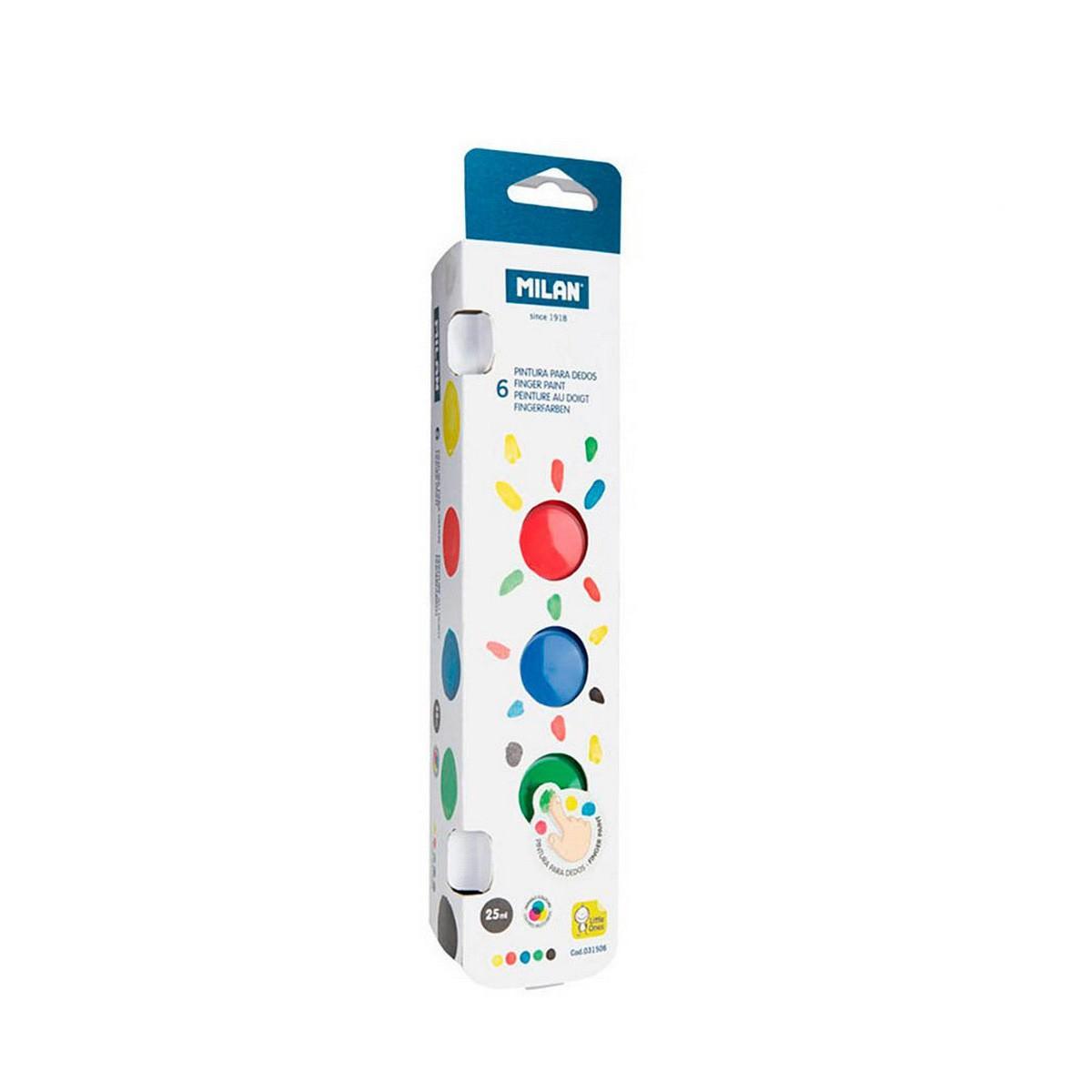 Milan fingermaling - blå, hvid og multifarver, 150 ml