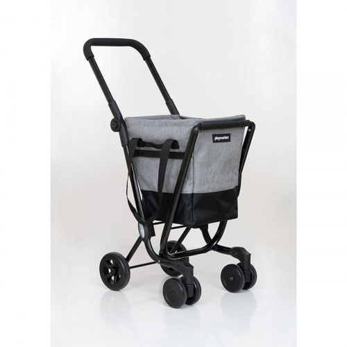 Playmarket Easy Go indkøbstrolley - foldbar 4 kg, med hjul (sort/grå)