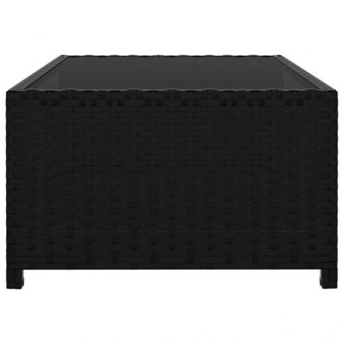 Liggestole 2 stk. med bord polyrattan sort