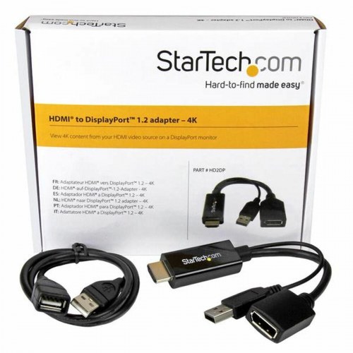 DisplayPort kabel adapter Startech - HDMI til DisplayPort 4K, sort