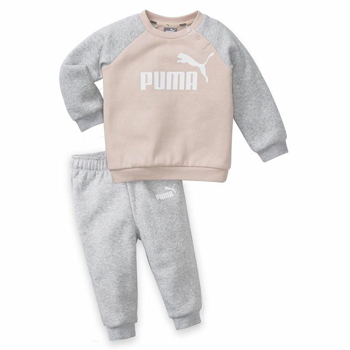 Baby Træningsdragt Puma Minicat Essentials Grå 6 9 Måneder