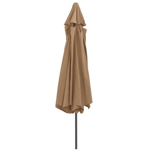 Udendørs parasol med metalstang 400 cm gråbrun