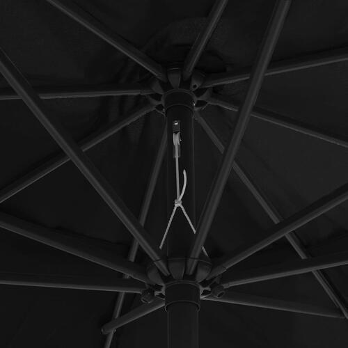 Udendørsparasol med metalstang 400 cm sort