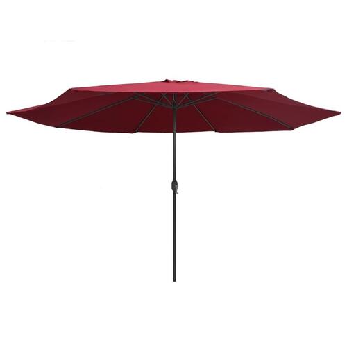 Udendørs parasol med metalstang 400 cm bordeauxrød
