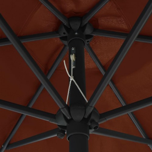 Parasol med aluminiumsstang 270 × 246 cm - terrakotta