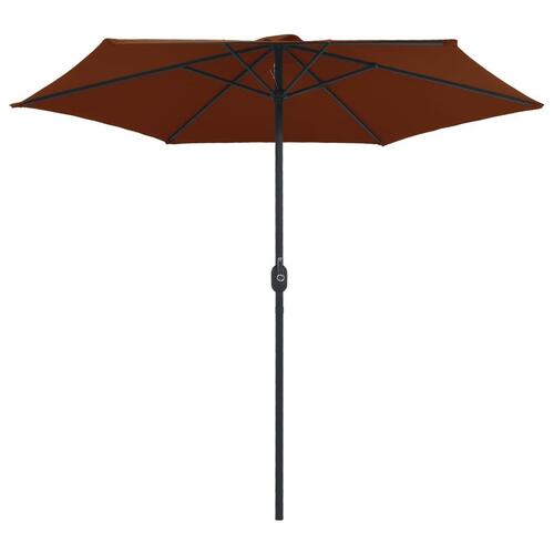 Udendørs parasol med aluminiumsstang 270x246 cm terracotta