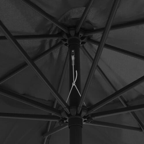 Udendørs parasol med metalstang 400 cm antracitgrå