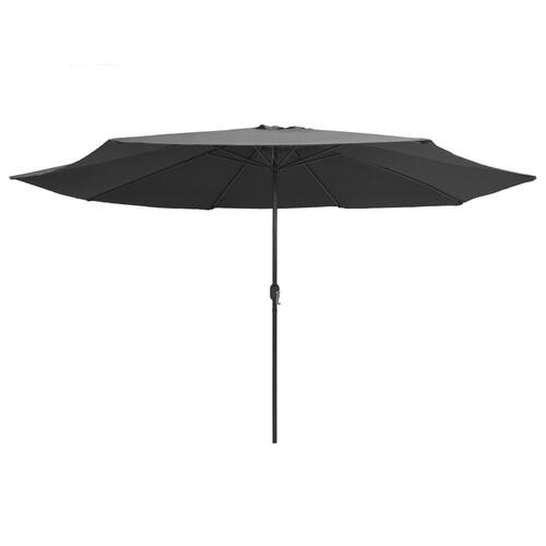 Udendørs parasol med metalstang 400 cm antracitgrå