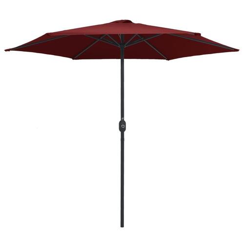Udendørs parasol med aluminiumsstang 270x246 cm bordeauxrød