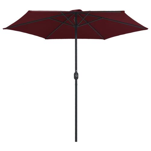 Udendørs parasol med aluminiumsstang 270x246 cm bordeauxrød