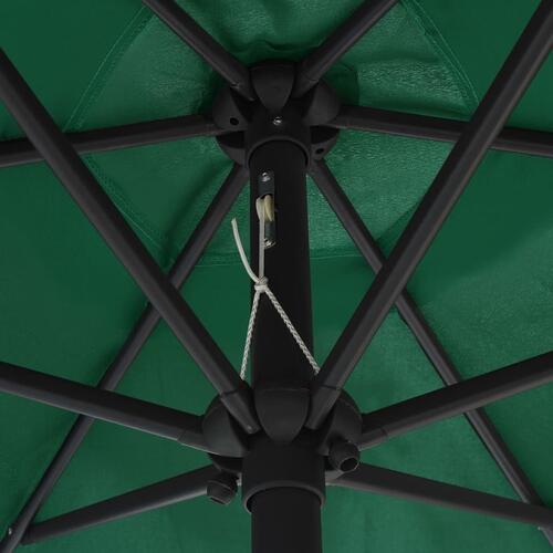 Udendørs parasol med aluminiumsstang 270x246 cm grøn