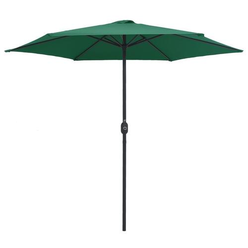 Udendørs parasol med aluminiumsstang 270x246 cm grøn